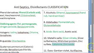 Pharmacology 975 a Antiseptics disinfectants phenol carbolic potassium permanganate oxidizing [upl. by Chae638]