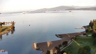 LIVE View of English Bay Vancouver Sunset Beach Ships Bowen Island [upl. by Drofliw993]