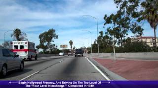 US 101 North CA Hollywood Freeway Downtown LA to North Hollywood [upl. by Chon590]