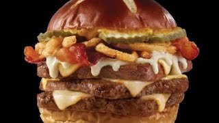 Wendys PRETZEL BACON PUB TRIPLE BURGER AVAILABLE IN Canada WENDYS [upl. by Navaj]