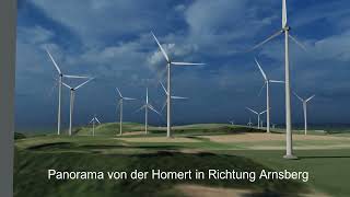 Panorama von der Homert in Richtung Arnsberg Windkraftanlagen 112024 [upl. by Alleuqram633]