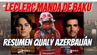 Resumen qualy F1  ¡Leclerc Pole en Bakú highlights [upl. by Nyer141]