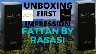 Fattan perfume by rasasi  UNBOXING AND FIRST IMPRESSION  DUBAI [upl. by Haidebej135]