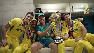 Inside the Aussie dressing room  CWC23 Final  With World Cup Trophy 🏆 [upl. by Gunar]