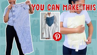 Easy Jeans Corset Top Thrift Flip  DIY my dream Pinterest wardrobe [upl. by Kier]