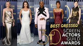 TOP 10 BEST DRESSED AT THE SAG AWARDS 2024 [upl. by Atnoid791]