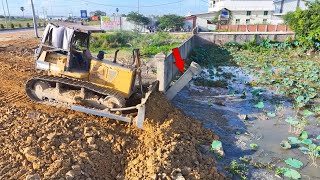 New update Filling up land huge By Bulldozer And Dump Truck 25 Ton Unloading Soil amp Stone [upl. by Faucher]