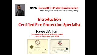 Introduction of Certified Fire Protection Specialist NFPA USA EnglishUrduHindi [upl. by Eilahs]