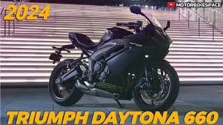 2024 Triumph Daytona 660  A New Era in Middleweight Sports Biking  Motorbikespace [upl. by Ahsiuqel]