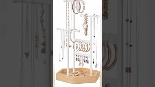 SONGMICS 360° Swivel Jewelry Cabinet Lockable Jewelry Organizer with FullLength Mirror [upl. by Allegna411]