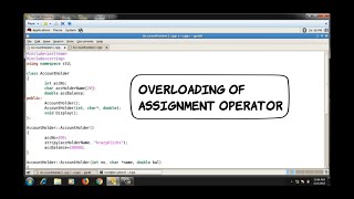 Overloading Assignment Operator  Overloading Equal to Operator  C Programming [upl. by Reave621]