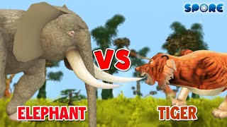 Elephant vs Tiger  Elephant Level Challenge S1E8  SPORE [upl. by Leerzej]