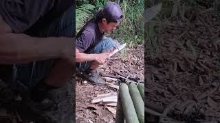 bushcraft build camp camping survival shelter wildlife skills lifehacks forest [upl. by Edaw]