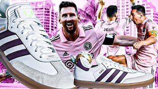 Lionel Messi Adidas team up for new signature Samba sneakers [upl. by Edmunda]