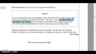 AQA A Level and AS Using the item eg couples 20 mark [upl. by Fidelis]