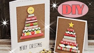 Weihnachtskarten selber basteln 3  Weihnachtsbaum  Christmas Card DIY [upl. by Fira]