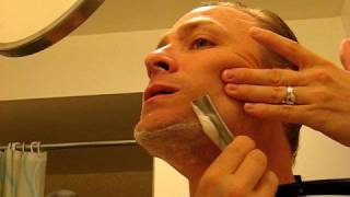 One Handed Straight Razor Shave pt 1 [upl. by Calle]