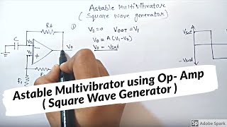 ASTABLE MULTIVIBRATOR using opamp explained in simple way  square wave generator  In hindi [upl. by Neelra407]