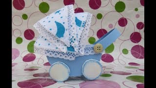 Recordatorio Para Baby Shower  Carriola o Coche Para Bebe [upl. by Abbotsen620]