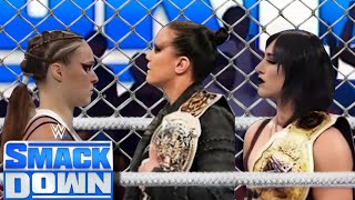 WWE  Ronda Rousey Vs Shayna Baszler Vs Rhea Ripley  Hell In A Cell  WWE July 6 2024 [upl. by Mazel]