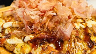 OKONOMIYAKI Japanese Cabbage Pancake  Okonomiyaki Recipe [upl. by Nohtan]