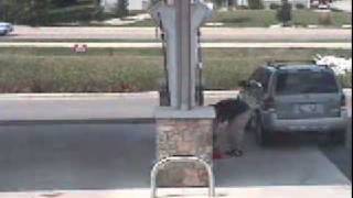 Car rolls away from gas station [upl. by Rawlinson]