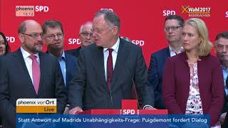 Martin Schulz und Stephan Weil zum Ergebnis der Landtagswahl in Niedersachsen am 161017 [upl. by Cecilla]