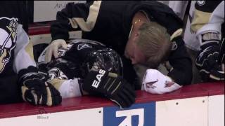 Steve MacIntyre bulldozes Kris Letang HD [upl. by Mellie]