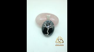 pendentif hématite arbre de vie argenté [upl. by Rahr]