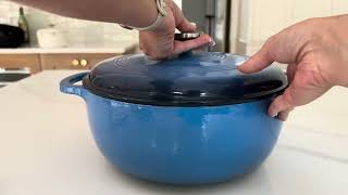 Review Lodge 6 Qt Enameled Cast Iron Dutch Oven  Blue [upl. by Otina300]