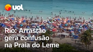 Arrastão no Rio Vídeo mostra confusão e correria em praia lotada no Rio de Janeiro [upl. by Keifer]