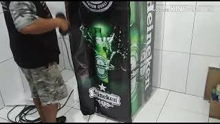 Geladeira envelopada Heineken e frezer Budweiser [upl. by Brannon]