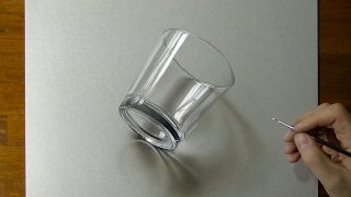 Drawing of a simple glass  How to draw 3D Art [upl. by Torrin]