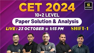 23 Oct Rajasthan Cet Paper Solution 2024  CET 102 Level Paper Solution  Utkarsh Classes [upl. by Ysor405]