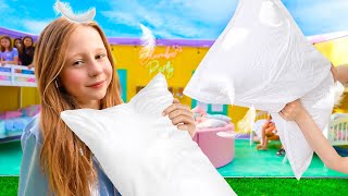 Nastya and Friends Fun Slumber Birthday Party and funny games for kids [upl. by Akimyt]