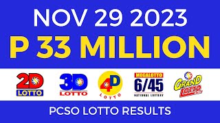 Lotto Result November 29 2023 9pm Complete Details [upl. by Ahseinek]