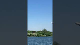 The Boeing 737 leaving Leeds Bradford Airport captured over Yeadon Tarn [upl. by Ferri]