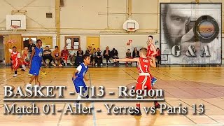 U13  Région  Match 01  Aller  Yerres vs Paris 14 Basket [upl. by Niassuh]