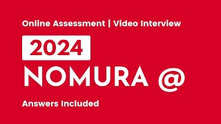 2024 Nomura Online Assessment  Video Interview Tutorials [upl. by Nnylyar]