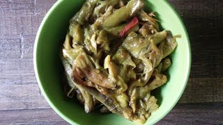 কচুর লতিনিরামিষ কচুর লতিkachur LotiTaro fry [upl. by Acire]