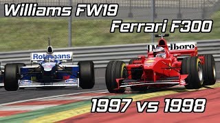 F1 1998 vs 1997  Battle between Schumacher and Villeneuve Assetto Corsa [upl. by Boaten545]