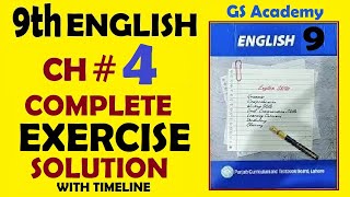 Exercise complete solution chapter 4 Hazrat AsmaRA class 9 english gs academy 9th english [upl. by Garzon]