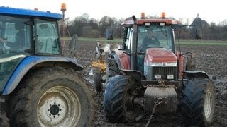 Ploegen Ploughing Pflügen New Holland G210 amp TM 155  Loonbedrijf Fijnaart bv [upl. by Rapsac515]