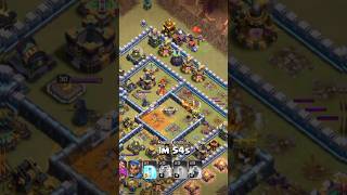 th13 to th14 base attack strategy on battle blimp super archer clashofclans gaming shorts short [upl. by Eixela]