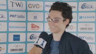 Round 9 Gibraltar Chess postgame interview with Fabiano Caruana [upl. by Lizzy]