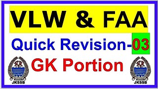 Quick Revision03  VLW amp FAA  GK Portion [upl. by Nosila95]