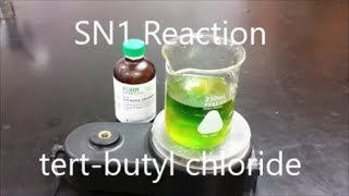 SN1 reaction tertbutyl chloride added to dilute NaOH [upl. by Groos]