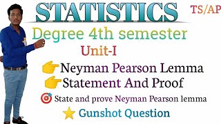 Neyman Pearson lemma NP Lemma 4thsemester statistics unit1 pagillanagaraju [upl. by Witt]