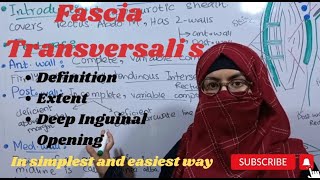 Fascia Transversalis  in easiest way  Anterior abdominal wall  ayeshamedicaleducation [upl. by Elidad655]