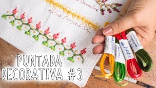 Bordado a manopuntadas decorativas  3 faciles de hacerEasy handmade embroidery [upl. by Elsey541]